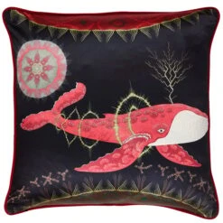 Klaus Haapaniemi & Co. Cosmic Whale With Red Planet Tyynynpäällinen, Silkki