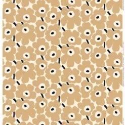 Marimekko Pieni Unikko Pinnoitettu Kangas, L.valkoinen-beige-t.sininen