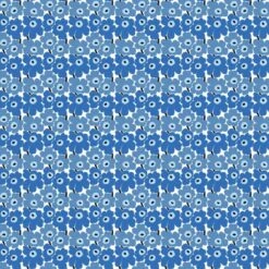 Marimekko Mini Unikko Kangas, Valkoinen - Sininen