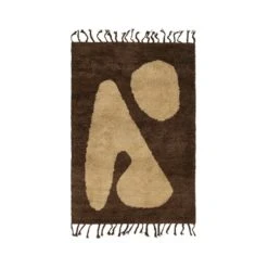 Ferm LIVING Abstract Matto, 80 X 120 Cm, Ruskea - Luonnonvalkoinen
