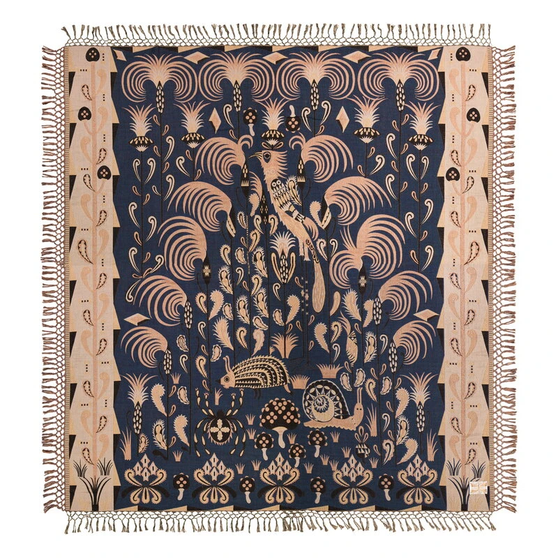 Klaus Haapaniemi & Co. Bird Torkkupeitto, 180 X 200 Cm, Koboltinsininen