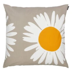 Marimekko Auringonkukka Tyynynpäällinen, 50 X 50 Cm, Beige - Valk. - Kelt.