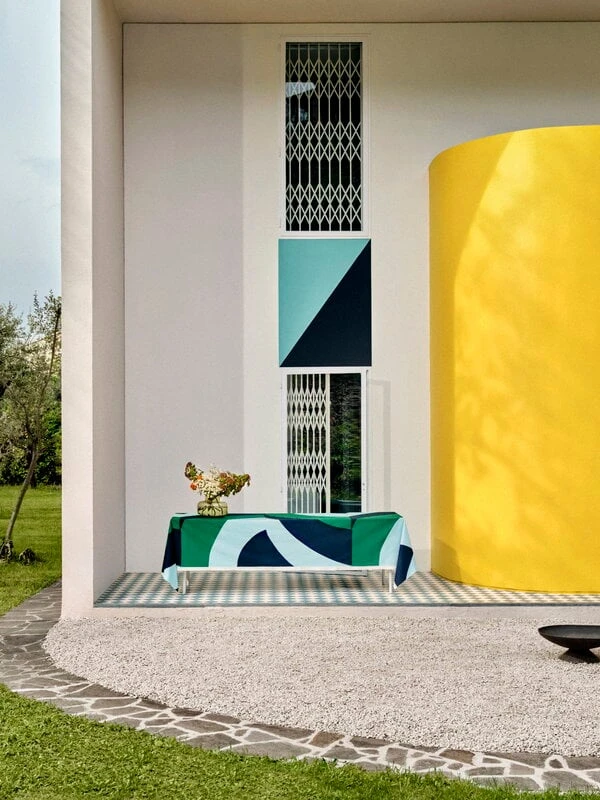 Marimekko Savanni Paksu Puuvillakangas, Vihreä - Tummansininen - Minttu - Image 3