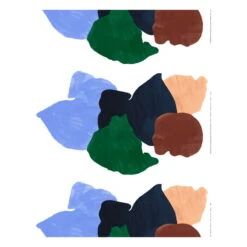 Marimekko Pyykki Puuvilla-pellavakangas, Valkoinen-sininen-ruskea-vihreä