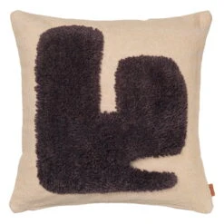 Ferm LIVING Lay Tyyny, 50 X 50 Cm, Sand - Dark Brown