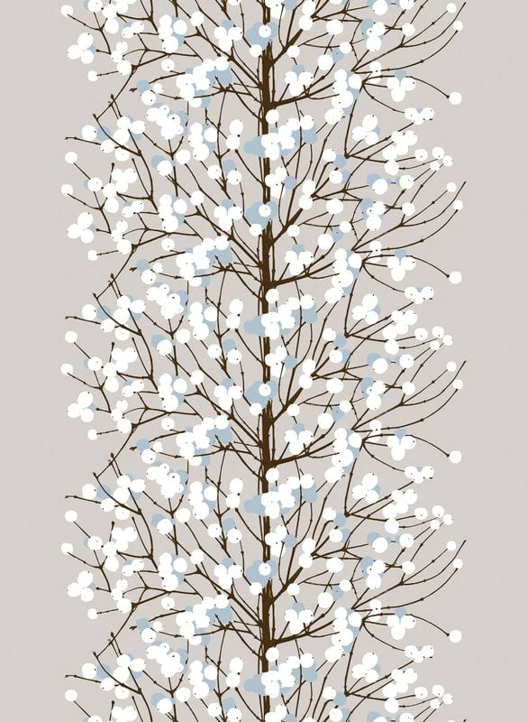 Marimekko Lumimarja Kangas, Beige - Ruskea - Sininen - Image 2