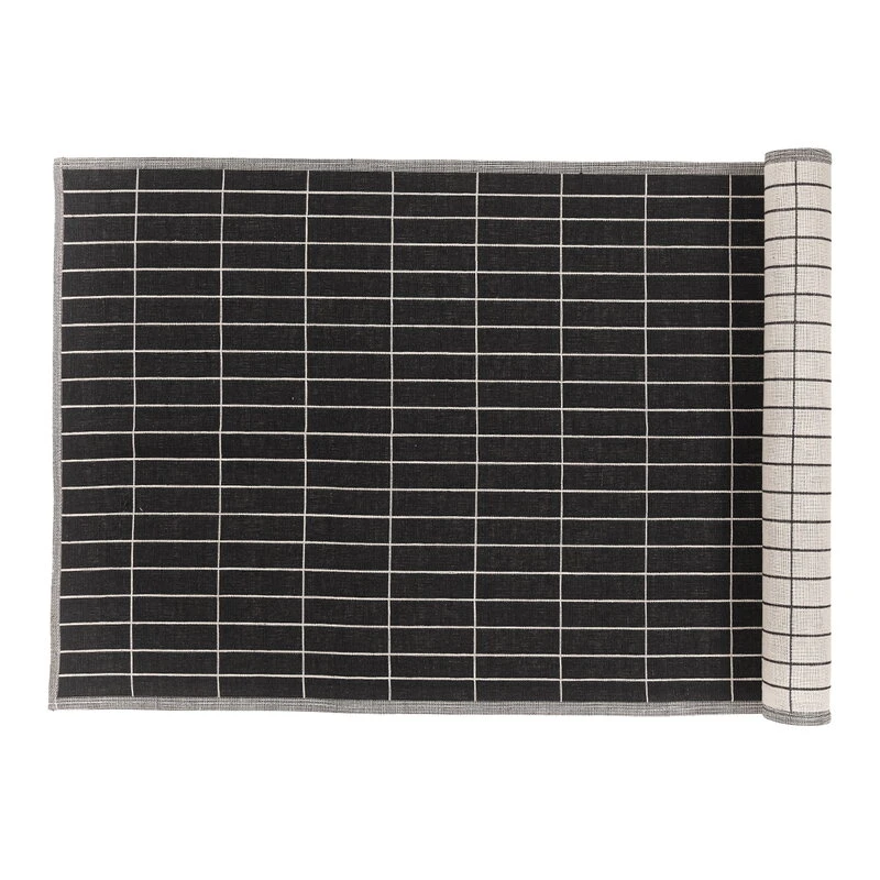 Marimekko Pieni Tiiliskivi Kaitaliina, 47 X 150 Cm, Hiili - Beige