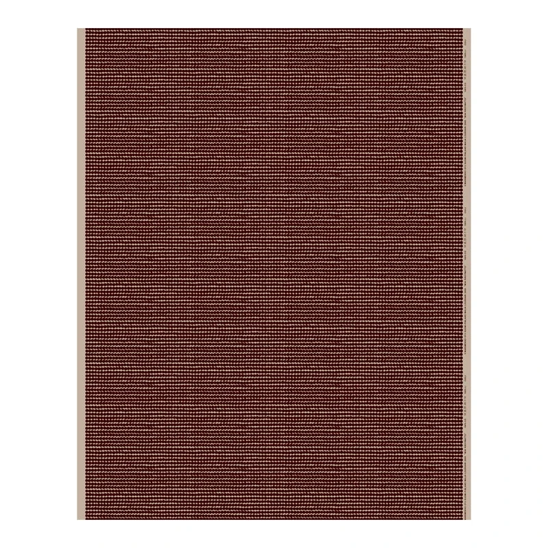 Marimekko Mini Räsymatto Paksu Puuvillakangas, Beige - Burgundi
