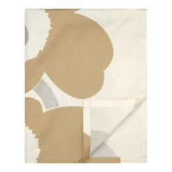 Marimekko Unikko Pöytäliina, 140 X 250 Cm, L.valkoinen - Hopea - Beige