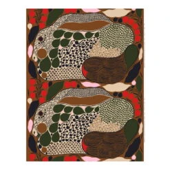 Marimekko Rusakko Kangas, Ruskea - Tummansininen - Punainen