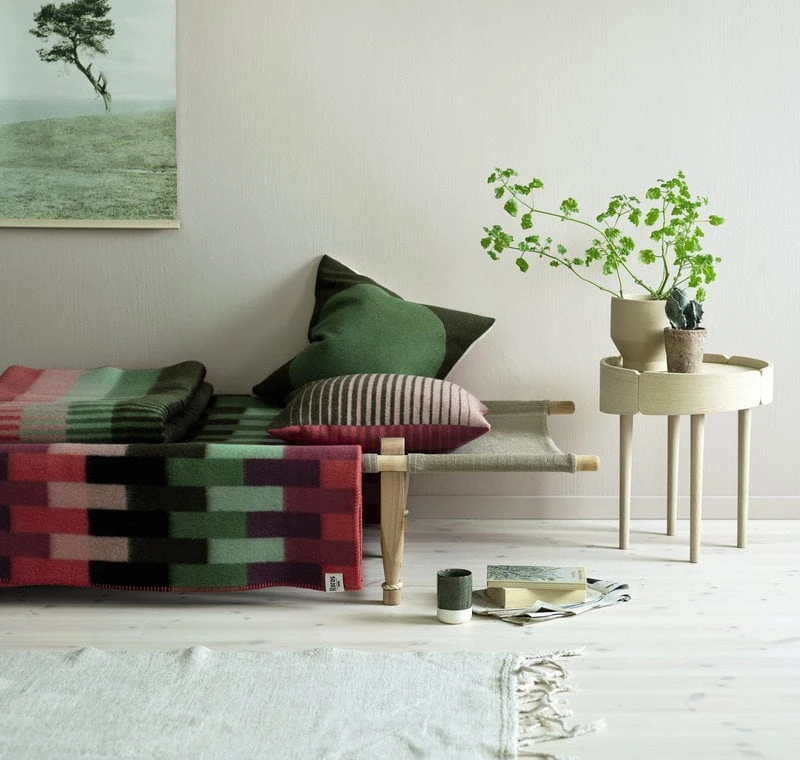 Røros Tweed Åsmund Gradient Tyyny, 50 X 50 Cm, Vaaleanpunainen - Vihreä - Image 3